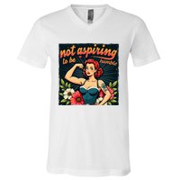 Retro Not Aspiring To Be Humble Feminist Woman Kamala Harris V-Neck T-Shirt