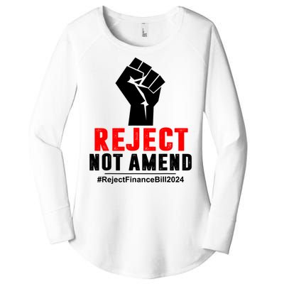 Reject Not Amend Reject Finance Bill 2024 Women's Perfect Tri Tunic Long Sleeve Shirt