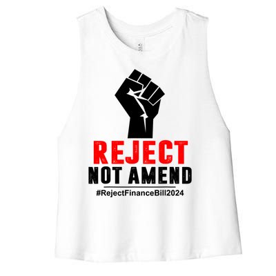 Reject Not Amend Reject Finance Bill 2024 Women's Racerback Cropped Tank