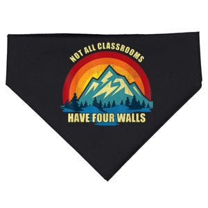 Retro Not All Classrooms Have Four Walls Homeschool Mom Dad USA-Made Doggie Bandana