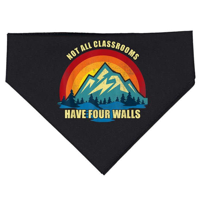 Retro Not All Classrooms Have Four Walls Homeschool Mom Dad USA-Made Doggie Bandana