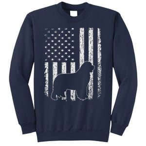 Retro Newfoundland American Flag Dog Dad Dog Mom Sweatshirt