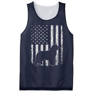 Retro Newfoundland American Flag Dog Dad Dog Mom Mesh Reversible Basketball Jersey Tank