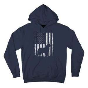 Retro Newfoundland American Flag Dog Dad Dog Mom Tall Hoodie