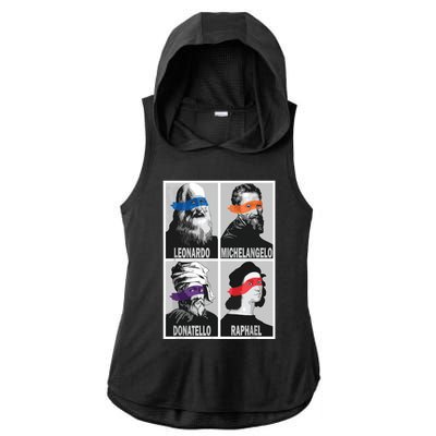 Renaissance Ninja Artists Poster Style Pop Art Ladies PosiCharge Tri-Blend Wicking Draft Hoodie Tank