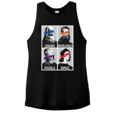 Renaissance Ninja Artists Poster Style Pop Art Ladies PosiCharge Tri-Blend Wicking Tank