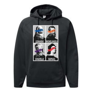 Renaissance Ninja Artists Poster Style Pop Art Performance Fleece Hoodie