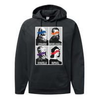 Renaissance Ninja Artists Poster Style Pop Art Performance Fleece Hoodie