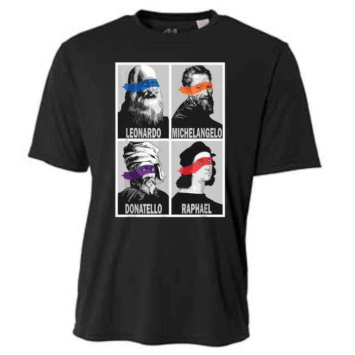 Renaissance Ninja Artists Poster Style Pop Art Cooling Performance Crew T-Shirt