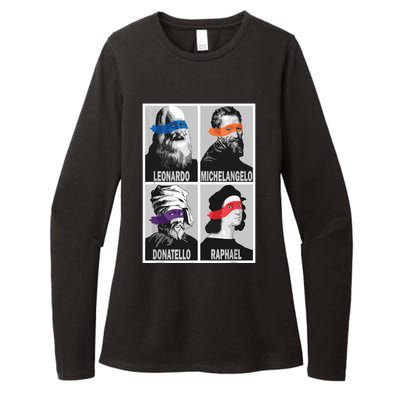 Renaissance Ninja Artists Poster Style Pop Art Womens CVC Long Sleeve Shirt