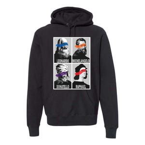 Renaissance Ninja Artists Poster Style Pop Art Premium Hoodie