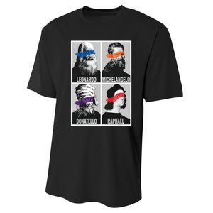 Renaissance Ninja Artists Poster Style Pop Art Performance Sprint T-Shirt