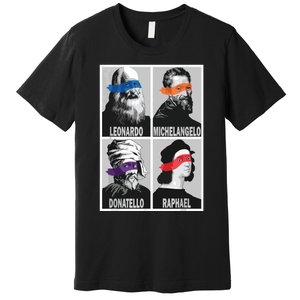 Renaissance Ninja Artists Poster Style Pop Art Premium T-Shirt