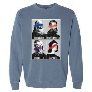 Renaissance Ninja Artists Poster Style Pop Art Garment-Dyed Sweatshirt