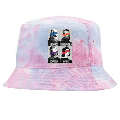 Renaissance Ninja Artists Poster Style Pop Art Tie-Dyed Bucket Hat