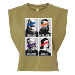 Renaissance Ninja Artists Poster Style Pop Art Garment-Dyed Women's Muscle Tee