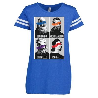 Renaissance Ninja Artists Poster Style Pop Art Enza Ladies Jersey Football T-Shirt