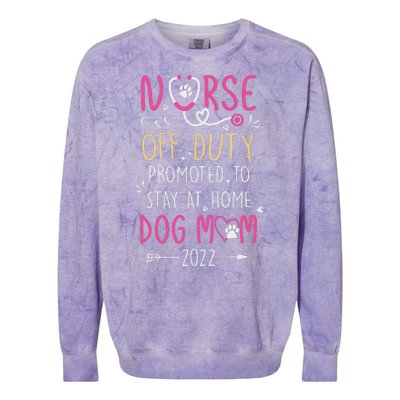 Retired Nurse And Dog Mom Mothers Day Dog Owners RN Life Colorblast Crewneck Sweatshirt