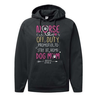 Retired Nurse And Dog Mom Mothers Day Dog Owners RN Life Performance Fleece Hoodie