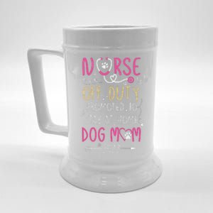 Retired Nurse And Dog Mom Mothers Day Dog Owners RN Life Beer Stein