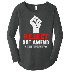 Reject Not Amend Reject Finance Bill 2024 Women's Perfect Tri Tunic Long Sleeve Shirt