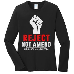 Reject Not Amend Reject Finance Bill 2024 Ladies Long Sleeve Shirt