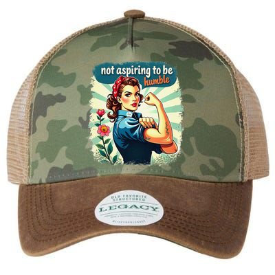 Retro Not Aspiring To Be Humble Kamala Harris Feminist Woman Legacy Tie Dye Trucker Hat