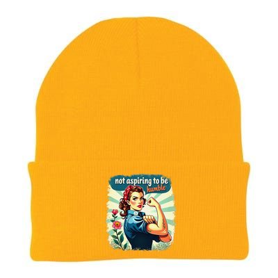 Retro Not Aspiring To Be Humble Kamala Harris Feminist Woman Knit Cap Winter Beanie