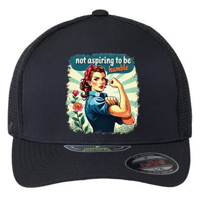 Retro Not Aspiring To Be Humble Kamala Harris Feminist Woman Flexfit Unipanel Trucker Cap