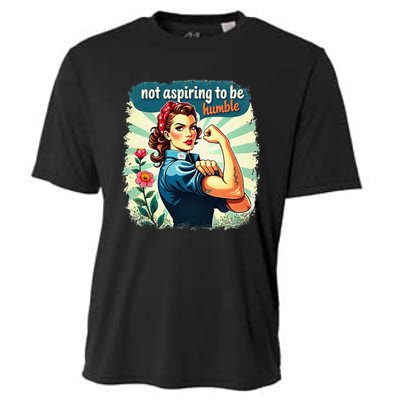 Retro Not Aspiring To Be Humble Kamala Harris Feminist Woman Cooling Performance Crew T-Shirt