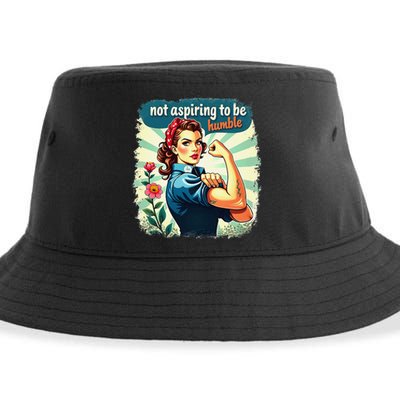 Retro Not Aspiring To Be Humble Kamala Harris Feminist Woman Sustainable Bucket Hat