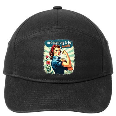 Retro Not Aspiring To Be Humble Kamala Harris Feminist Woman 7-Panel Snapback Hat