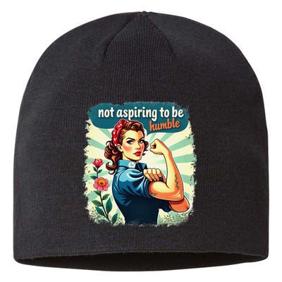 Retro Not Aspiring To Be Humble Kamala Harris Feminist Woman Sustainable Beanie