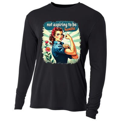 Retro Not Aspiring To Be Humble Kamala Harris Feminist Woman Cooling Performance Long Sleeve Crew