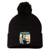 Retro Not Aspiring To Be Humble Kamala Harris Feminist Woman Pom Pom 12in Knit Beanie