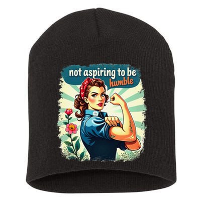 Retro Not Aspiring To Be Humble Kamala Harris Feminist Woman Short Acrylic Beanie