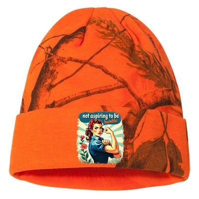 Retro Not Aspiring To Be Humble Kamala Harris Feminist Woman Kati Licensed 12" Camo Beanie