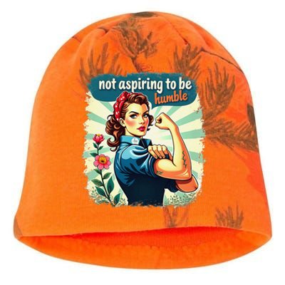 Retro Not Aspiring To Be Humble Kamala Harris Feminist Woman Kati - Camo Knit Beanie