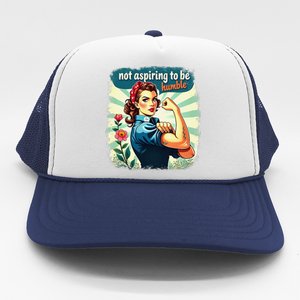 Retro Not Aspiring To Be Humble Kamala Harris Feminist Woman Trucker Hat