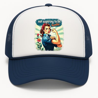 Retro Not Aspiring To Be Humble Kamala Harris Feminist Woman Trucker Hat