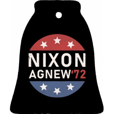 RICHARD NIXON AGNEW NIXON 1972 ELECTION Funny CAMPAIGN Ceramic Bell Ornament