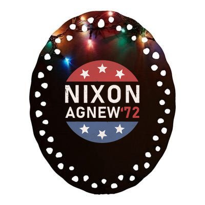 RICHARD NIXON AGNEW NIXON 1972 ELECTION Funny CAMPAIGN Ceramic Oval Ornament