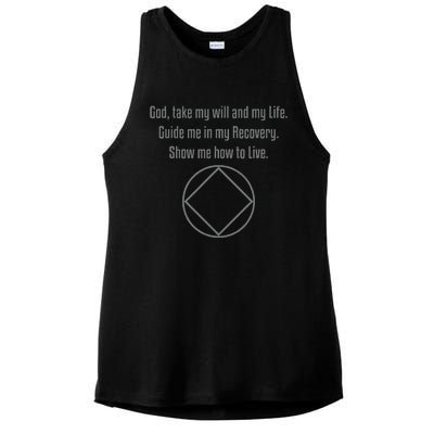 Recovery Narcotics Anonymous Third Step Prayer Ladies PosiCharge Tri-Blend Wicking Tank