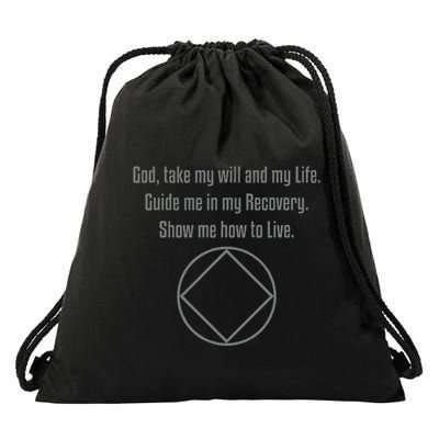 Recovery Narcotics Anonymous Third Step Prayer Drawstring Bag