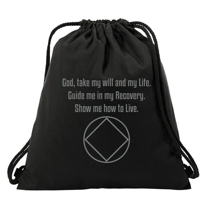 Recovery Narcotics Anonymous Third Step Prayer Drawstring Bag