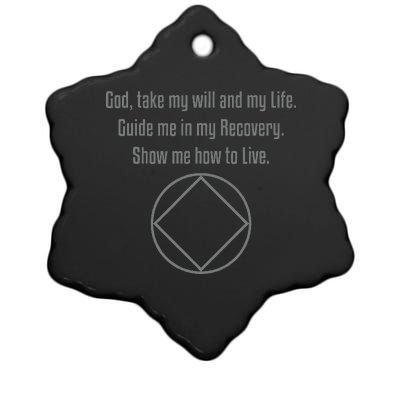 Recovery Narcotics Anonymous Third Step Prayer Ceramic Star Ornament