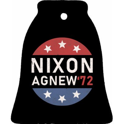 RICHARD NIXON AGNEW NIXON 1972 ELECTION CAMPAIGN Ceramic Bell Ornament