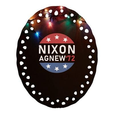 RICHARD NIXON AGNEW NIXON 1972 ELECTION CAMPAIGN Ceramic Oval Ornament