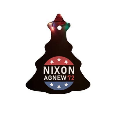 RICHARD NIXON AGNEW NIXON 1972 ELECTION CAMPAIGN Ceramic Tree Ornament