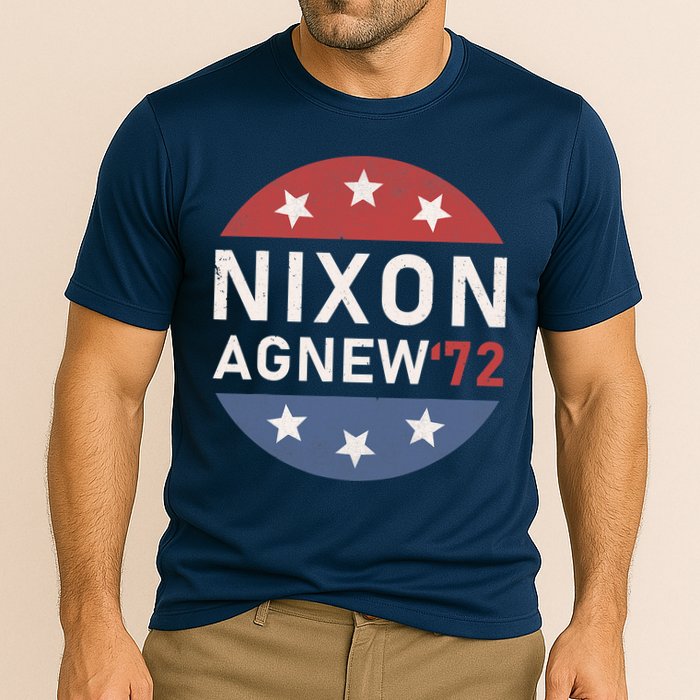 RICHARD NIXON AGNEW NIXON 1972 ELECTION CAMPAIGN Cooling Performance Crew T-Shirt